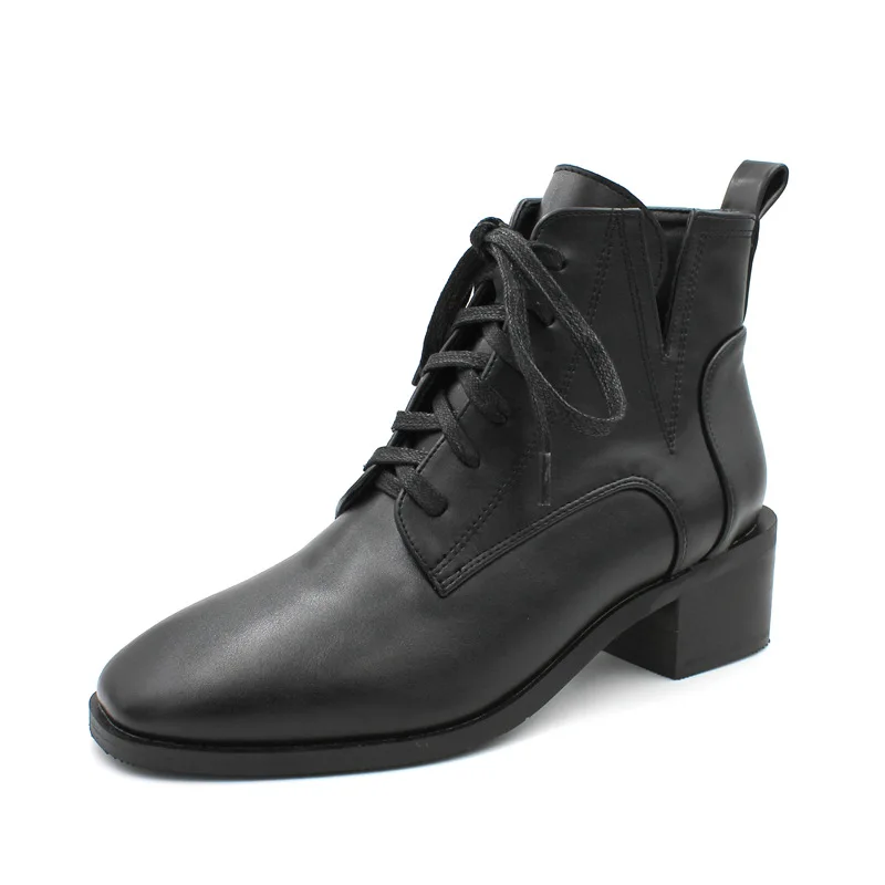 

Hot style middle heel ankle boot for lady thick with 2020 autumn/winter new fashion versatile lacing ankle boot for Martin boots