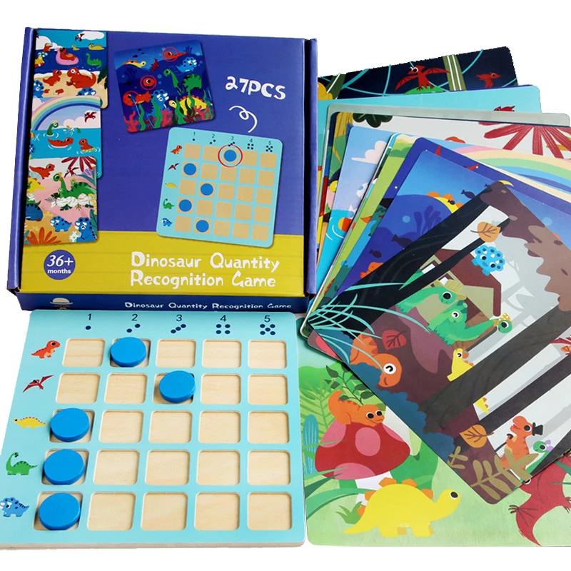 

Детская математическая игрушка Монтессори, подсчет цифр и динозавров, деревянная игрушка для раннего развития логики
