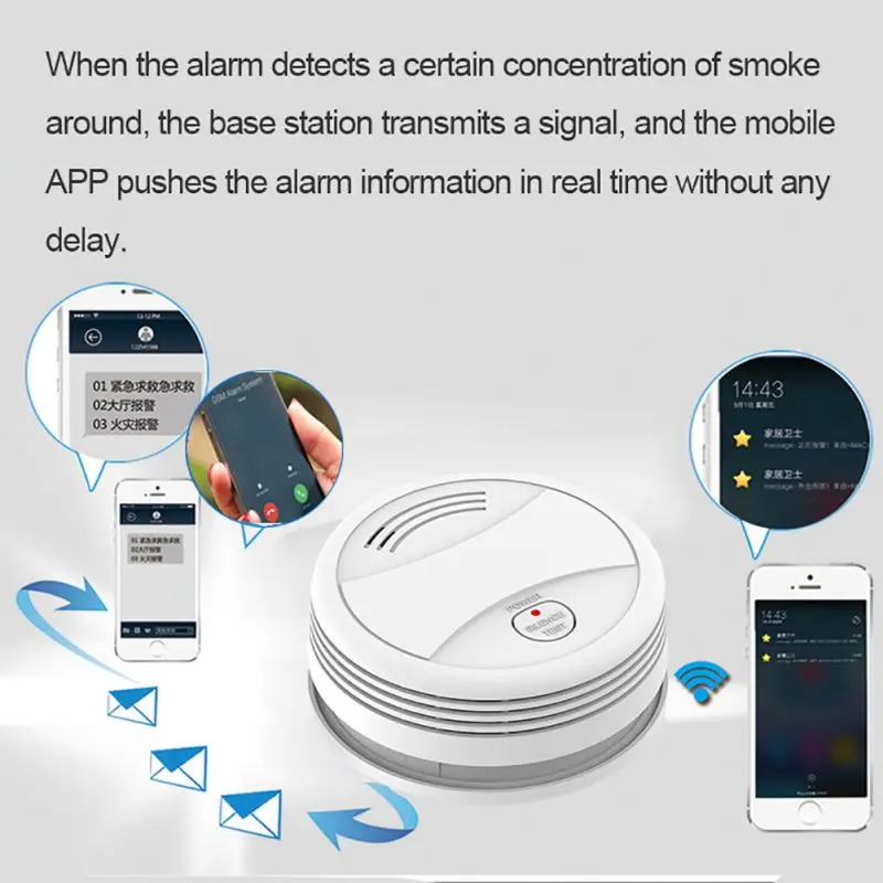 Household Practical WIFI Smoke Detector Home Independent Hotel Intelligent Alarm |