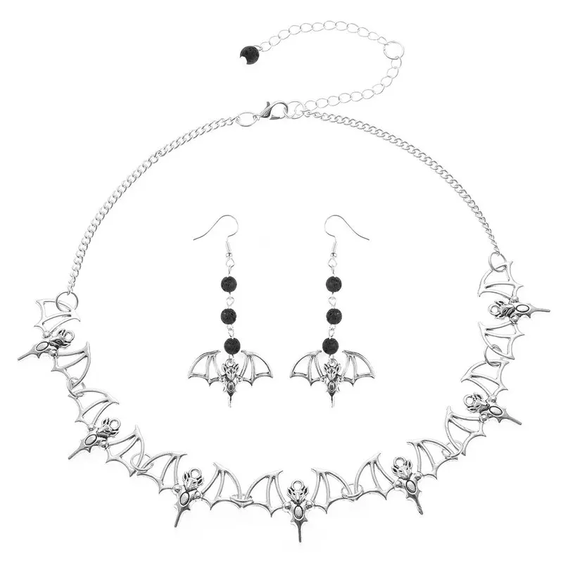 Женский ювелирный комплект из колье и серёг серебристого цвета | Украшения