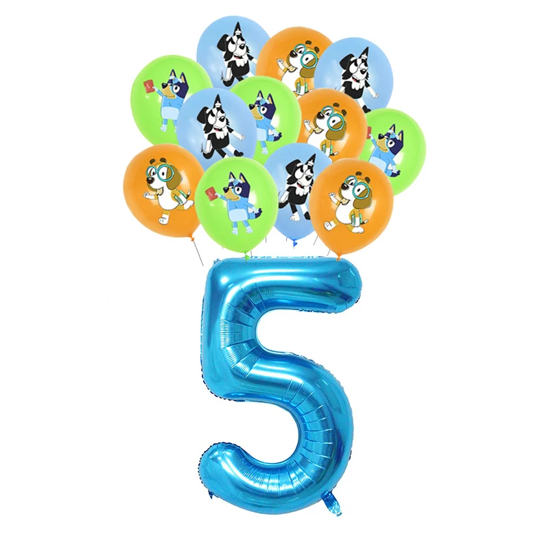

1Set Bruy Theme Bingo 12inch Latex Balloons Children's Birthday Bluey Festival Celebrate Family Pet Party Decoration