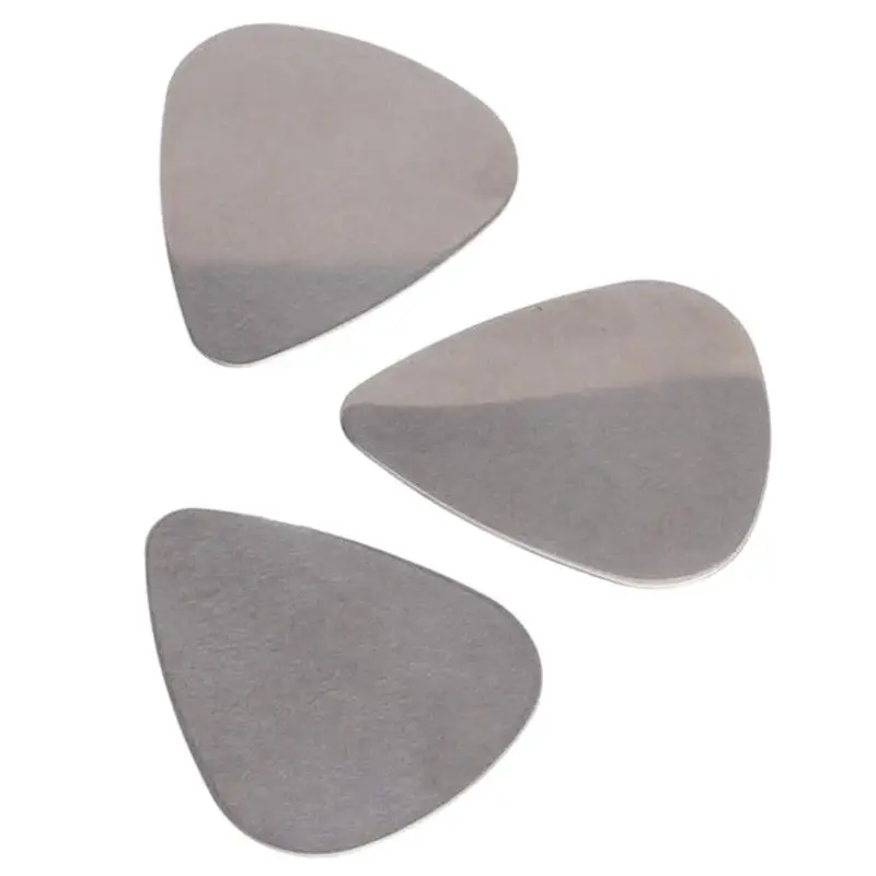 

6x Stainless Steel Guitar Picks - Silver