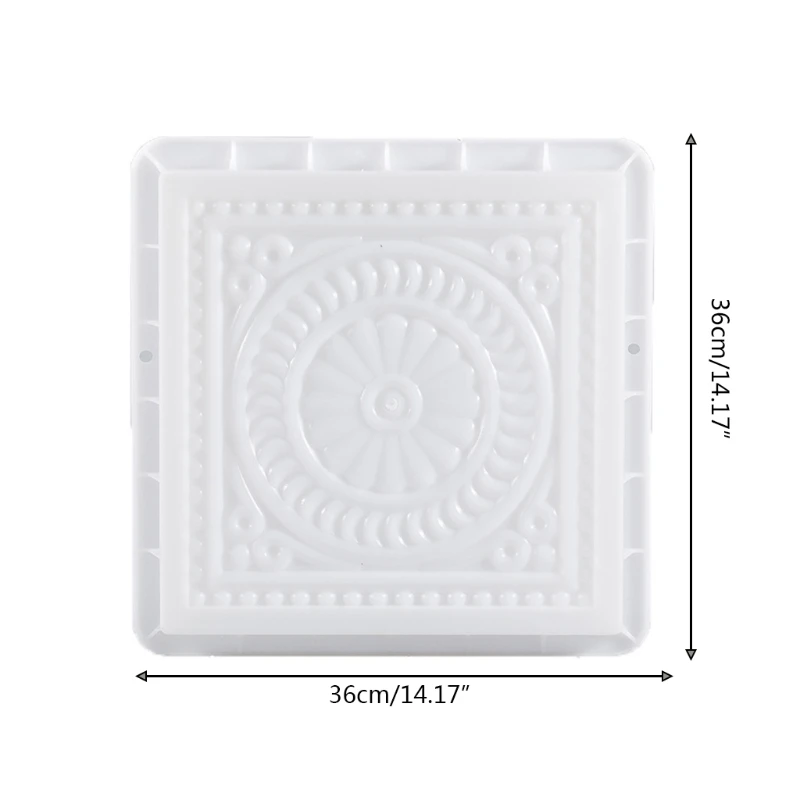 

Vintage Floral Square DIY Paving Mold Garden Concrete Mould Stepping Pedal Stone Paver Cement Brick Landscape Path Maker