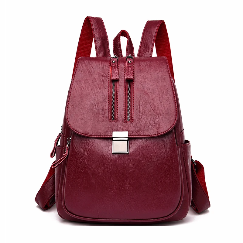 2019 Female Backpack Leather Women's Back Pack Large Capacity College School Bag For Girls Sac A Dos Backpacks Vintage | Багаж и сумки