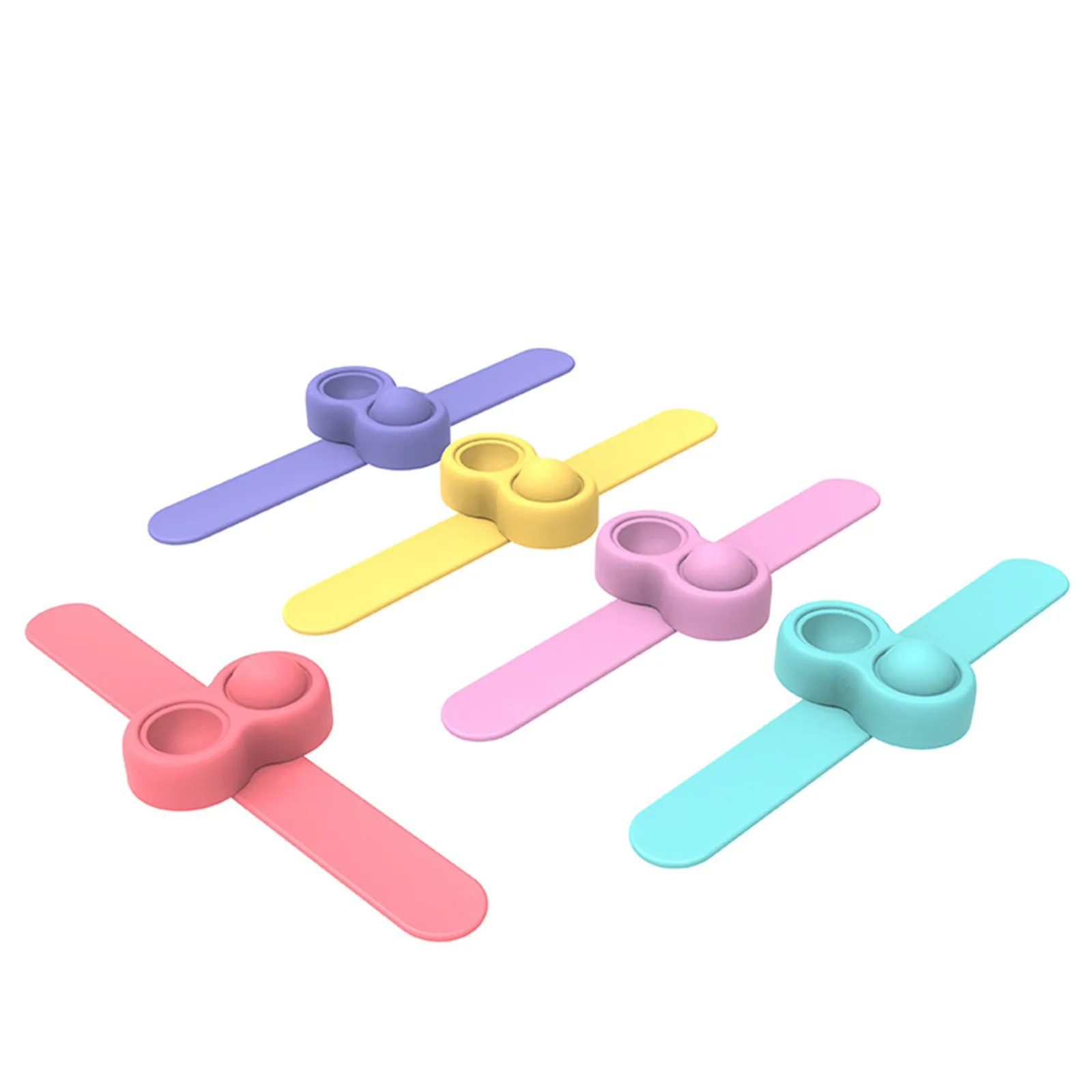 Wearable Autism Special Needs Stress Reliever Hand Finger Press Silicone Bracelet Toy Kids Push Pop Bubble Wristband Fidget Toys | Игрушки и