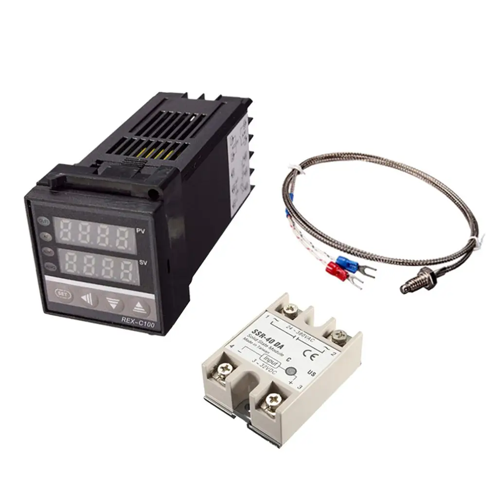 

Цифровой регулятор температуры PID REX C100 + Макс 40 А SSR K