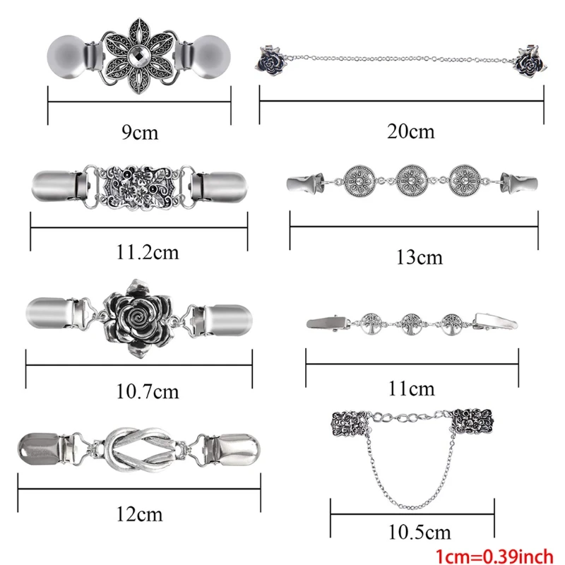 

8 Pieces Vintage Sweater Shawl Clips Cardigan Clips for Female 87HC
