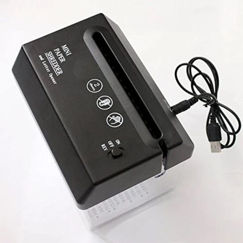 Description Picture 4 of item2024 New USB Electric Dual-Use Mini Paper Shredder Small A6 Bill Letter Document Invoice Desktop A6 Paper Smashing Machine