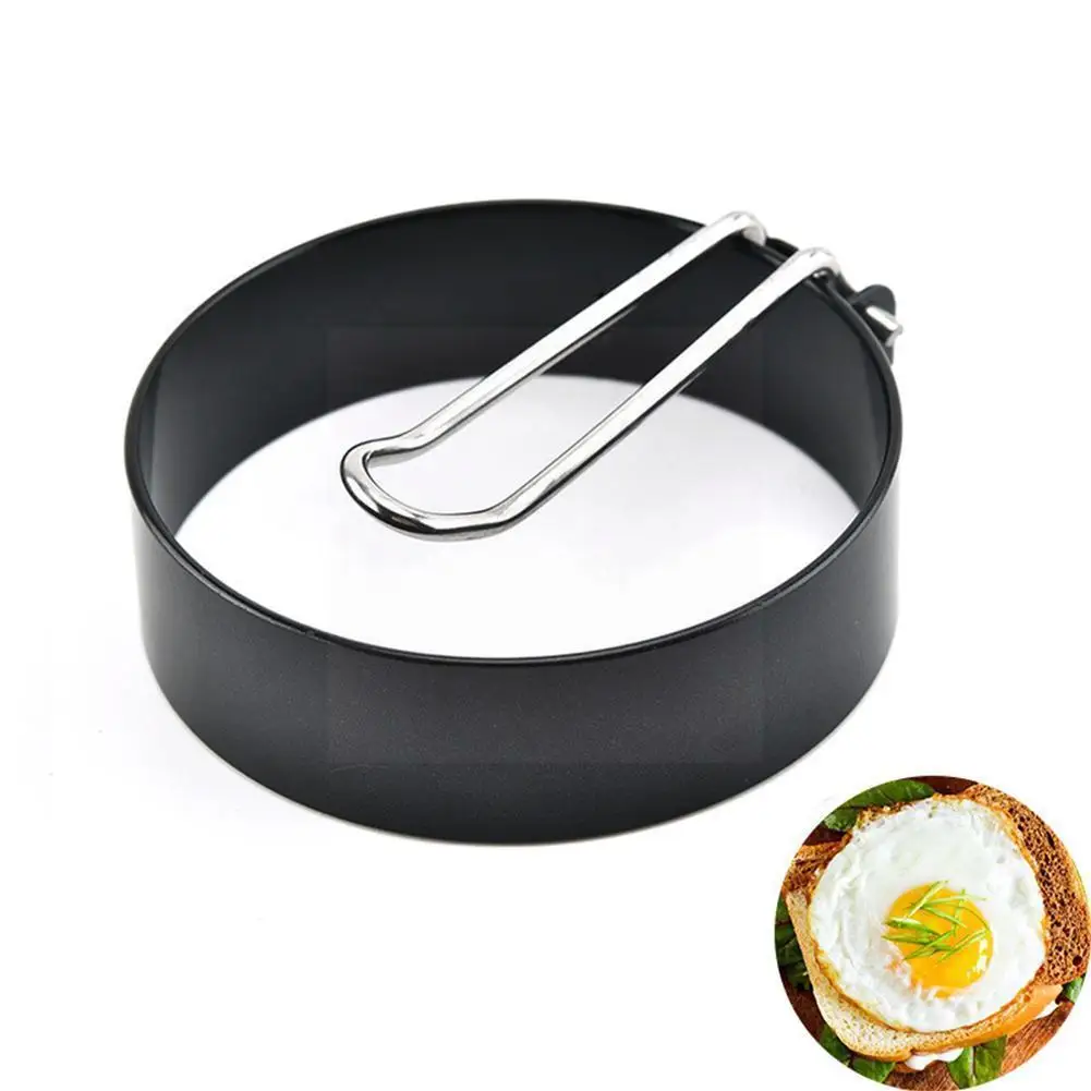 

1 шт. толстое антипригарное кольцо для омлета с ручкой кухонные яйца круглые жареные стальные инструменты гаджет форма I4t2