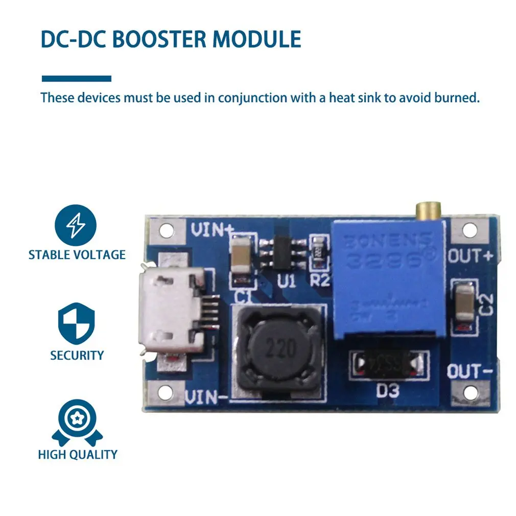 2019 2A Max для DC-DC Повышающий Модуль преобразования 2 V-24 V до 5 V-28 Выход | Обустройство