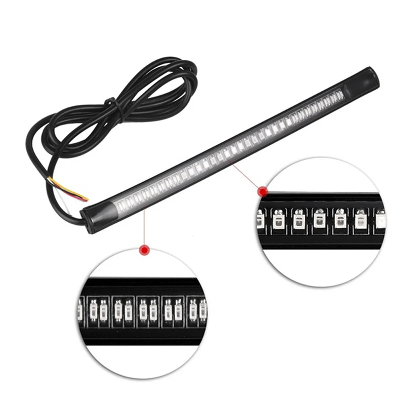 12 в 1 шт. Гибкая 48 SMD Светодиодная лента для мотоцикла задний фонарь мягкая