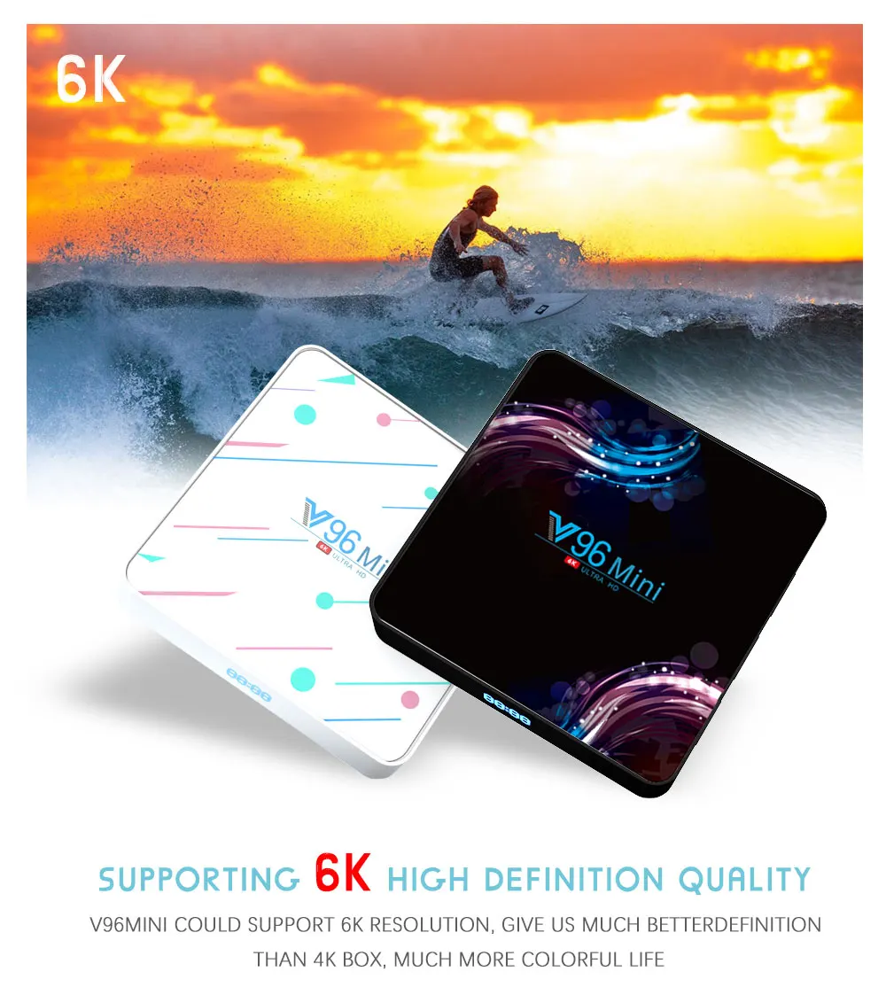 V96 6K Android 9,0 Smart tv телеприставка 4G+ 32/64/128G WiFi BT tv Box медиаплеер US/UK/EU/AUPlug