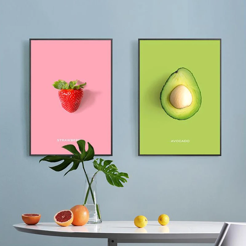 Bright Colors Posters Coconut Raspberry Mango Plum Fruits Canvas Painting Hd Print Wall Art Picture For Living Room Kitchen Deco | Дом и сад