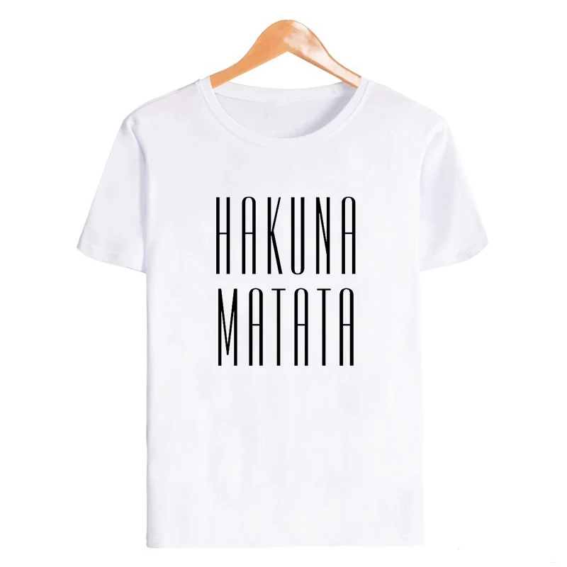 19bk011-white Showtly Hakuna Matata Women Harajuku Ullzang the lion king T-shirt Femme Homme Summer Tshirt Fashion Top Tee Female T Shirt - Цвет: 19bk011-white