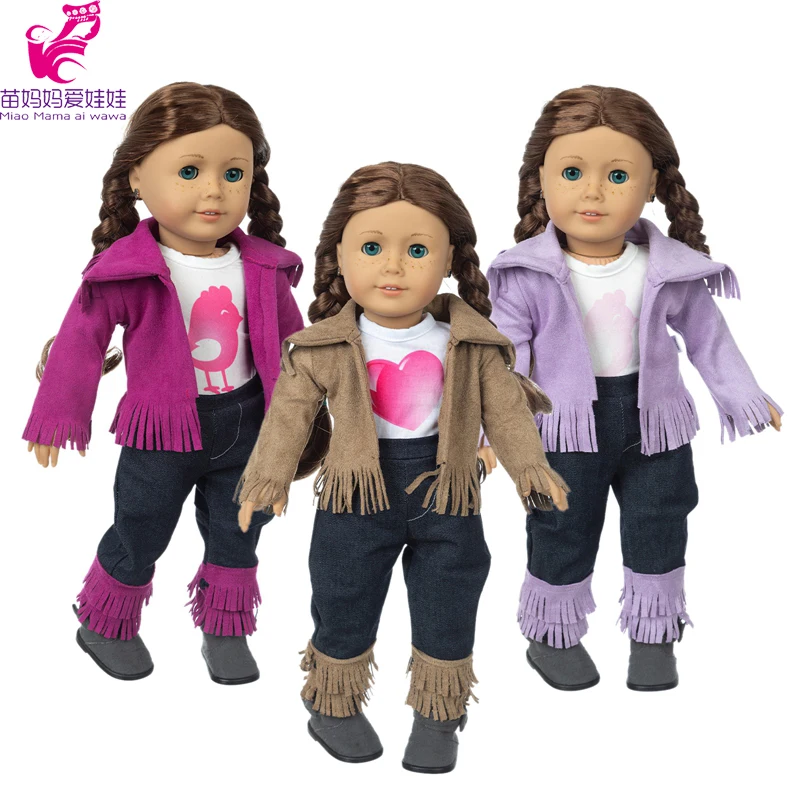 

18" American OG Girl Doll Clothes Cowboy Style Tassel Pants Set 40 cm Baby Dolls Clothes