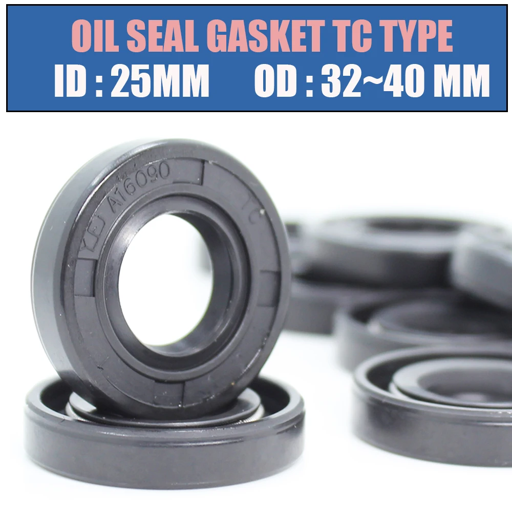 

ID 25mm Oil Seal Gasket TC Type Inner 25*32/33/34/35/36/37/38/39/40 mm 10Pcs Bearing Accessories Radial Shaft NBR Seals