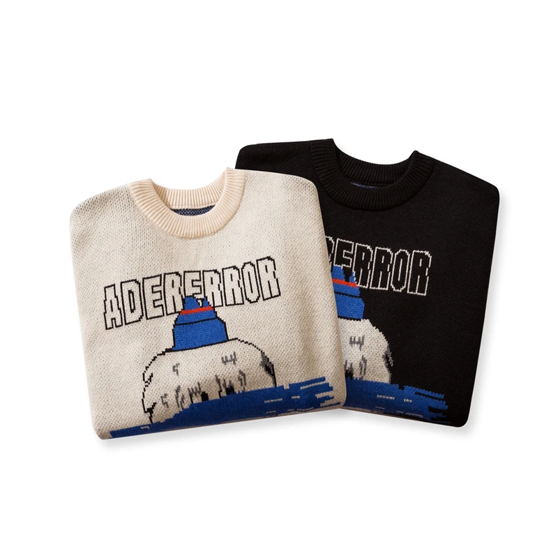 Вязаный свитер для любителей мультфильмов с алфавитом | Мужская одежда