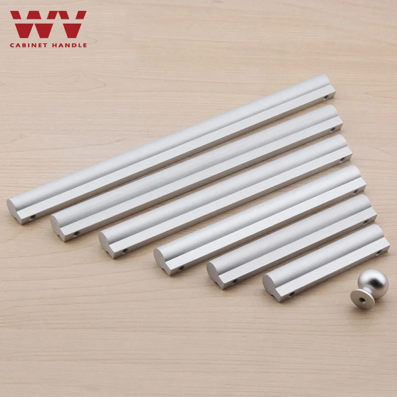 

WV Round Handle Modern Minimalist Silver Handle Cabinet 64mm-224mm Door Knobs Drawer Door Single Hole Handles Pulls Hareware 207