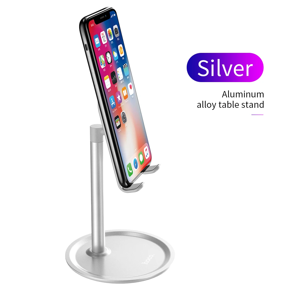 HOCO держатель для мобильного телефона Подставка для iPhone Xiaomi huawei samsung планшет держатель для телефона Регулируемая подставка для телефона - Цвет: silver