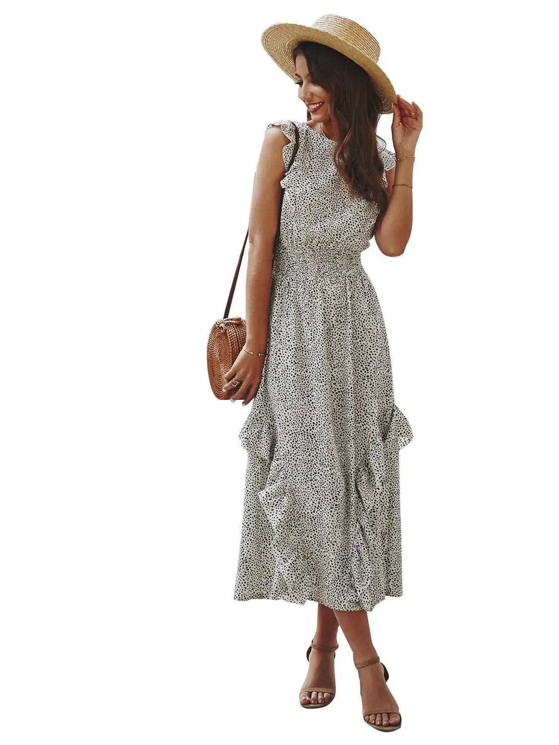 Новинка 2020, модное приталенное платье с оборками, полуофициальная одежда длиной ниже колена для вечеринки, эластичная лента на талии от AliExpress WW