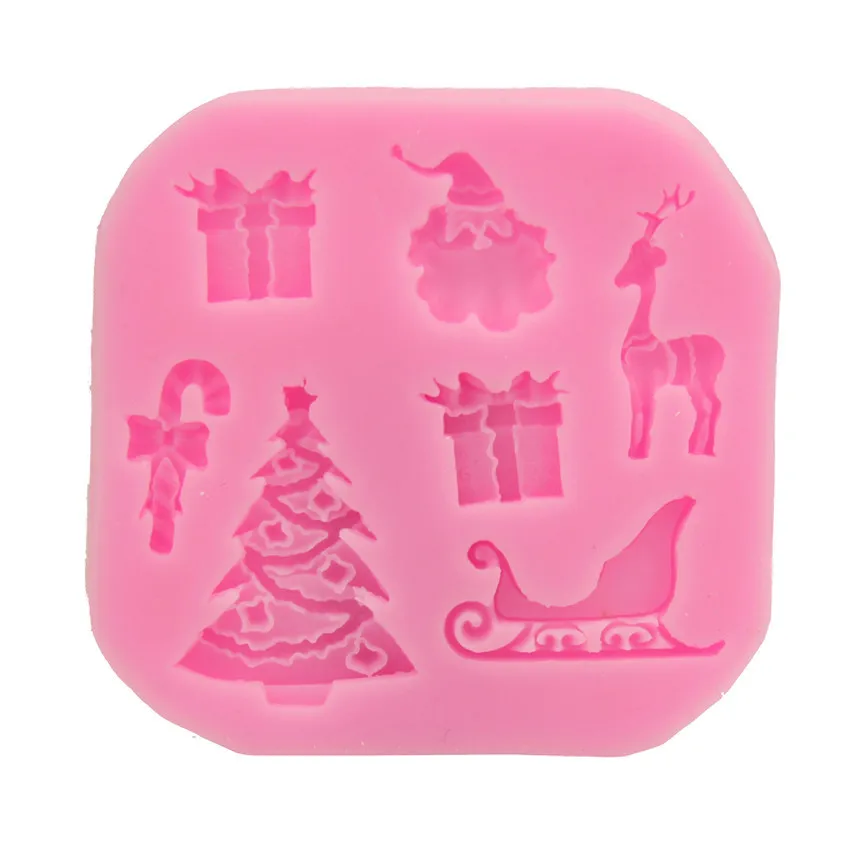 

Christmas series elk Christmas tree sled silicone mold chocolate fondant baking cake mold gypsum diy soap mold