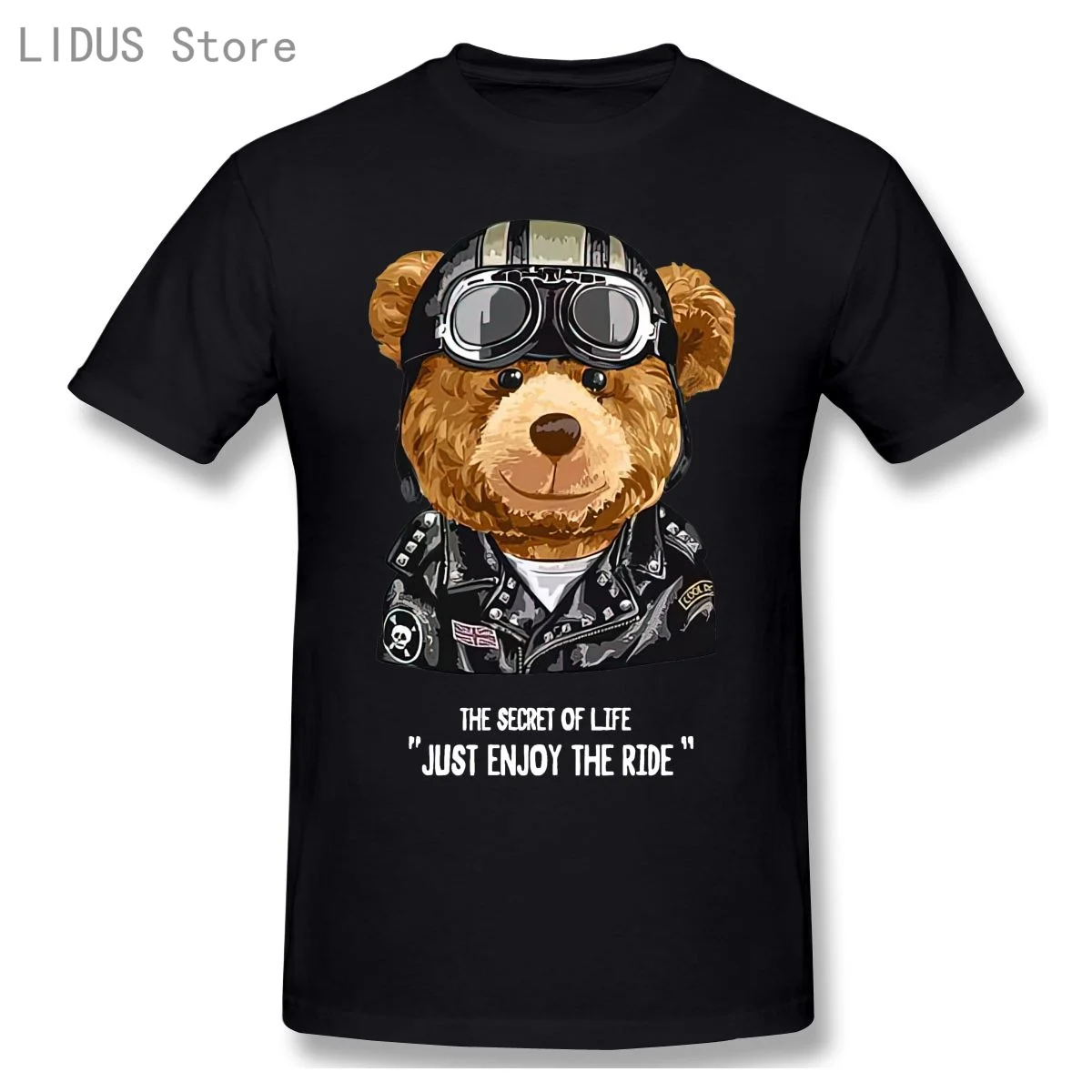 

THE SECRET OF LIFE JUST ENJOY THE RIDE Teddy Bear T shirt Harajuku T-shirt Graphics Tshirt Brands Tee Top