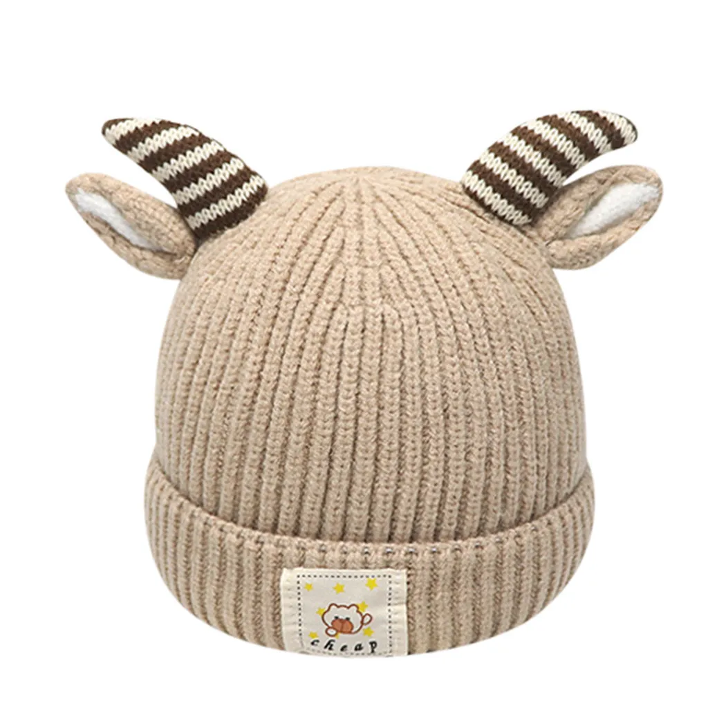 Шапка-бини для мальчиков и девочек однотонная хлопковая вязаная шапка с