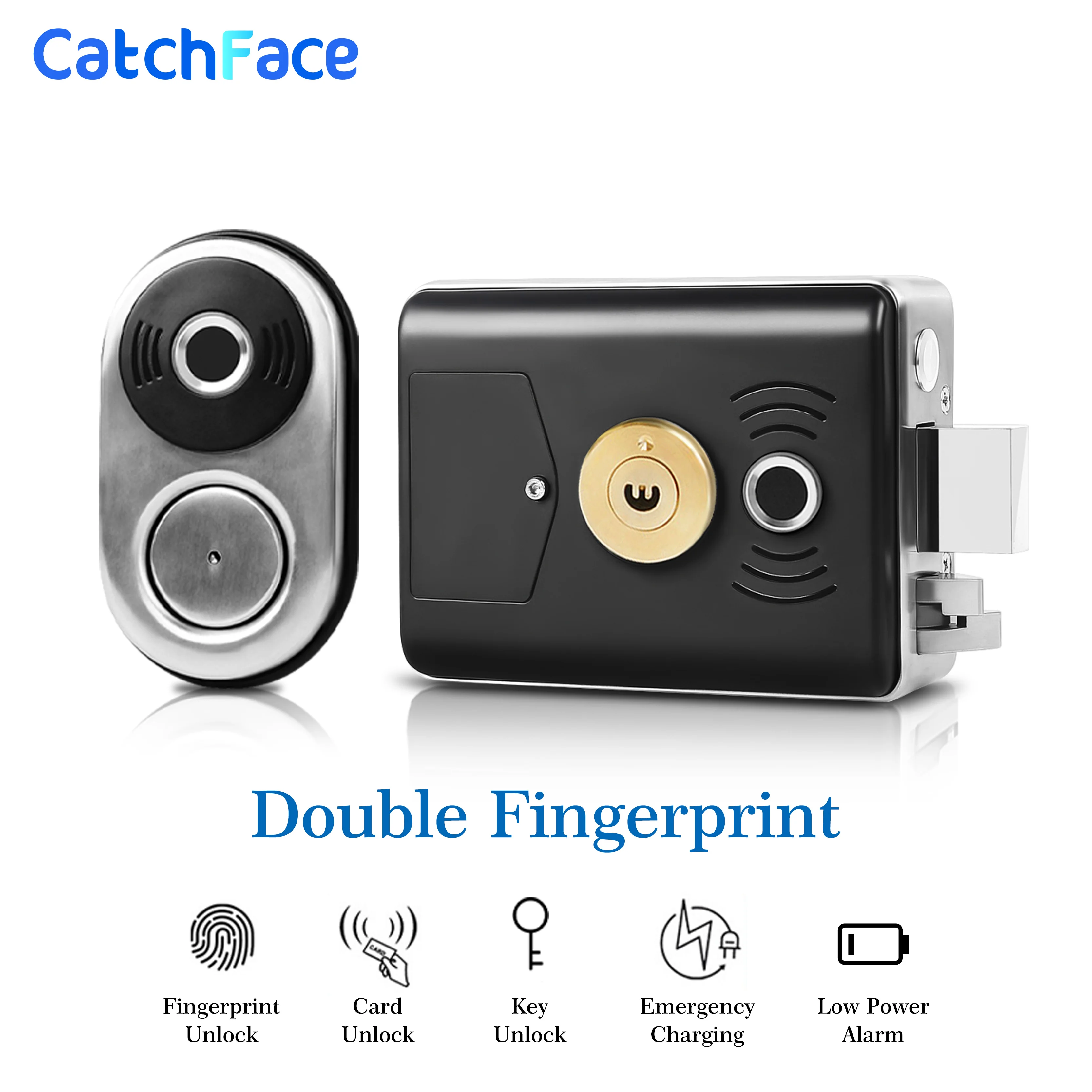Review Smart Gate Door Lock Double Side Fingerprint Lock Waterproof Security Home Electronic Digital Lock with Rfid Card Mechanical Key