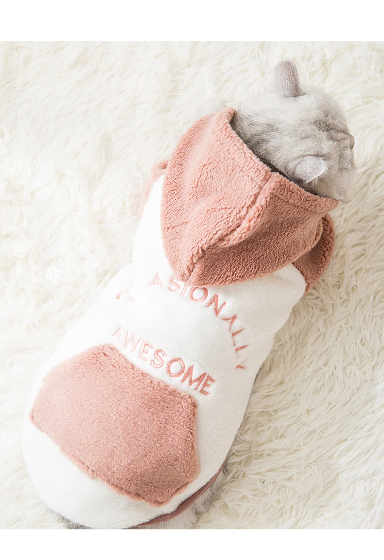 

Autumn Warm Fashion Cat Hoodies Winter Pet Clothing Small Cats Dogs Cotton Cat Costumes Soft Ropa Para Gatos Puppy Outfit OO50WY