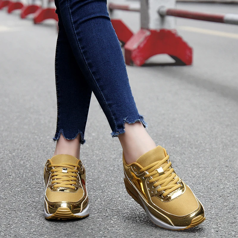 Sooneeya/женские кроссовки; обувь на плоской подошве; Zapatillas Deportivas Mujer; женская обувь на толстой мягкой подошве; обувь для бега, увеличивающая рост; Цвет Черный; zapatos mujer