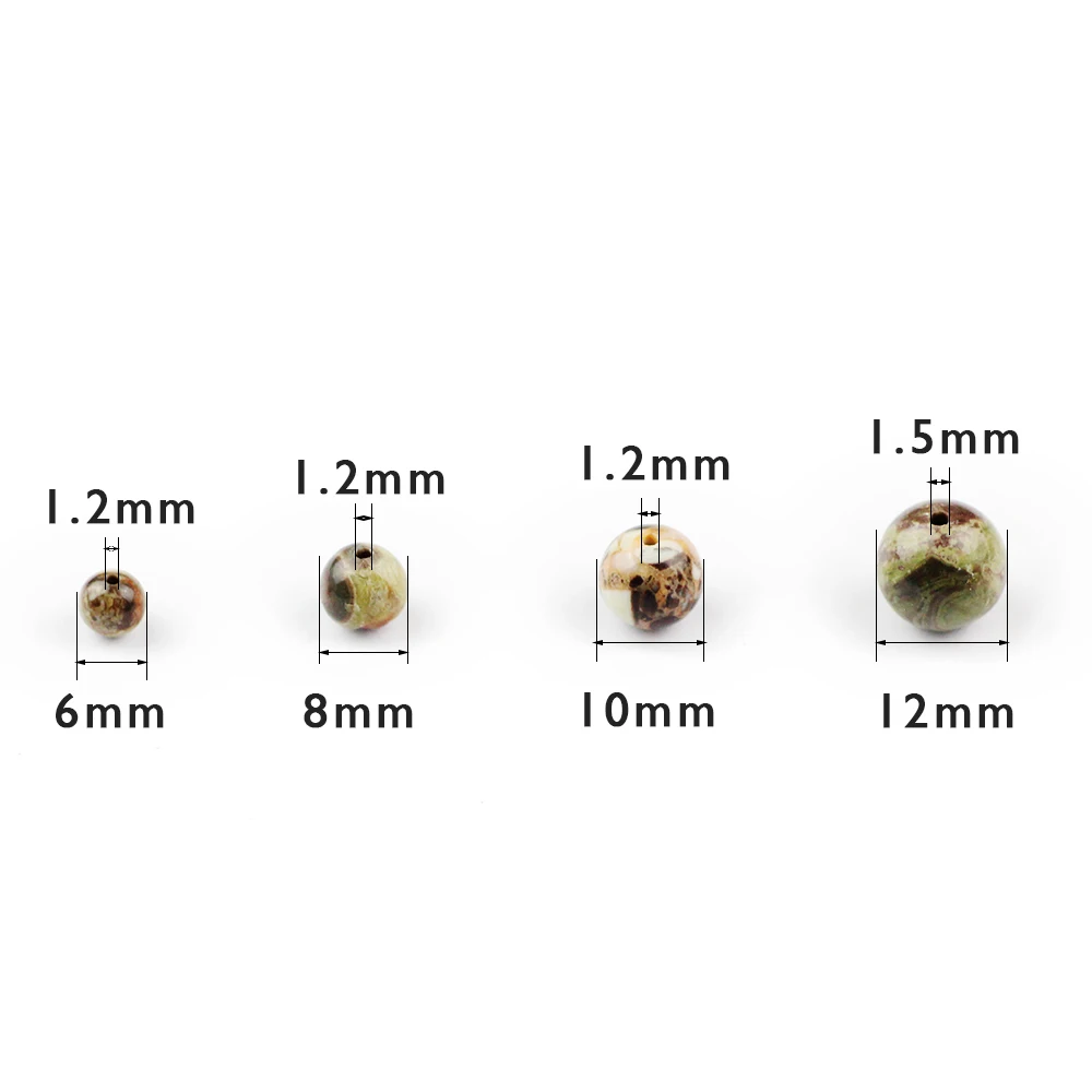 

Natural Round Ocean Stone Loose Spacer Charm Ore Beads For Handmade Jewelry Accessories Making DIY Bracelet Earrings 6/8/10/12MM