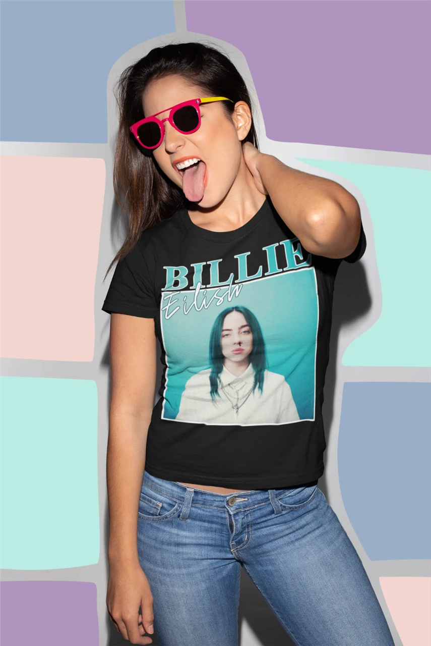 Billie Eilish Inspired T-shirt-Billie Concert Merch Gift летние топы с круглым вырезом футболка | Мужская