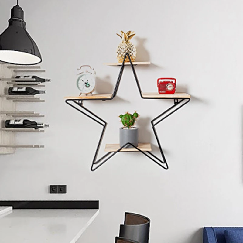 

Nordic стеллажи для выставки товаров Гостиная мульти-Функция кованого железа настенный Спальня Слово полка разделительная полка