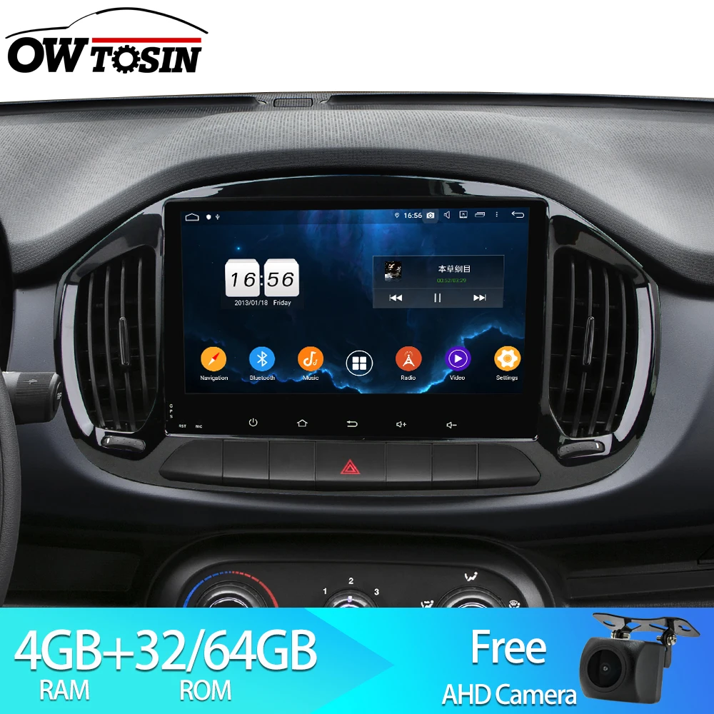 Owtosin автомобиль радио мультимедиа видео плеер навигации gps Android 9,0 для fiat uno автомобиль 4 Гб Оперативная память 32GB Встроенная память