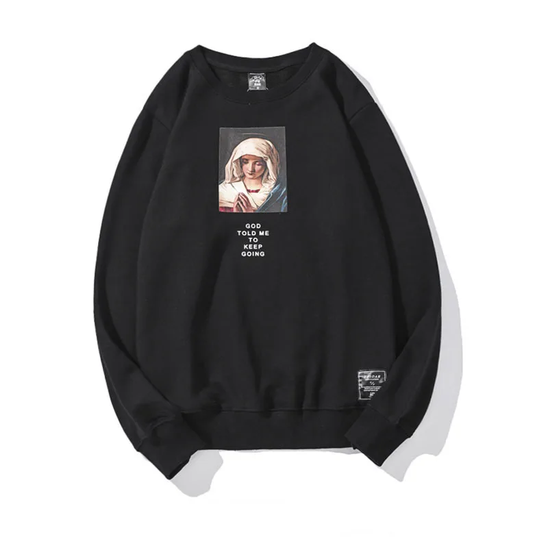 Мужская одежда для осени и зимы хлопковая толстовка с принтом Мадонны круглым