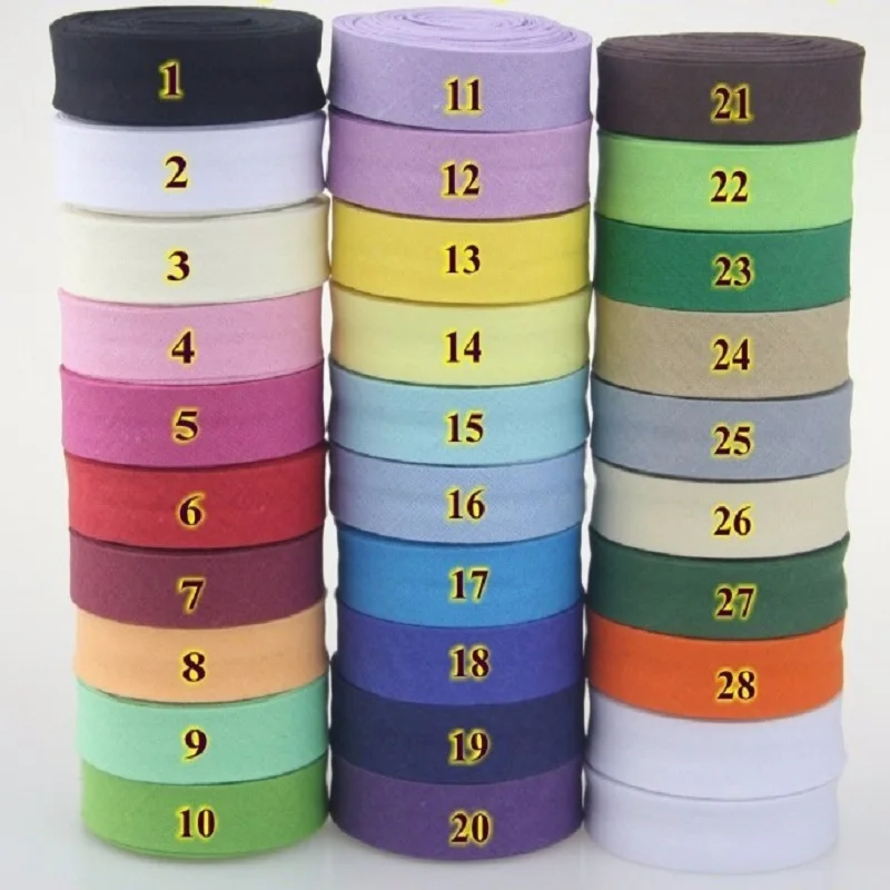 15mm Width 100% Cotton Folded Bias Tape Ironed Bias Binding for Garment Table Cloth Quilt DIY craft sewing Fabric tape 10m/lot
