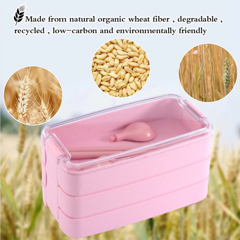 

LKKCHER Portable Lunch Box For Kids School Microwave Plastic Bento Box With Movable Compartments Salad Fruit Food Container Box