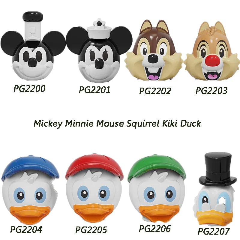 

Building Blocks Cartoon Pumping Series Bricks Black and Withe Mickey Duck Daisy Chip 'n' Dale Figures For Children Toys PG8279