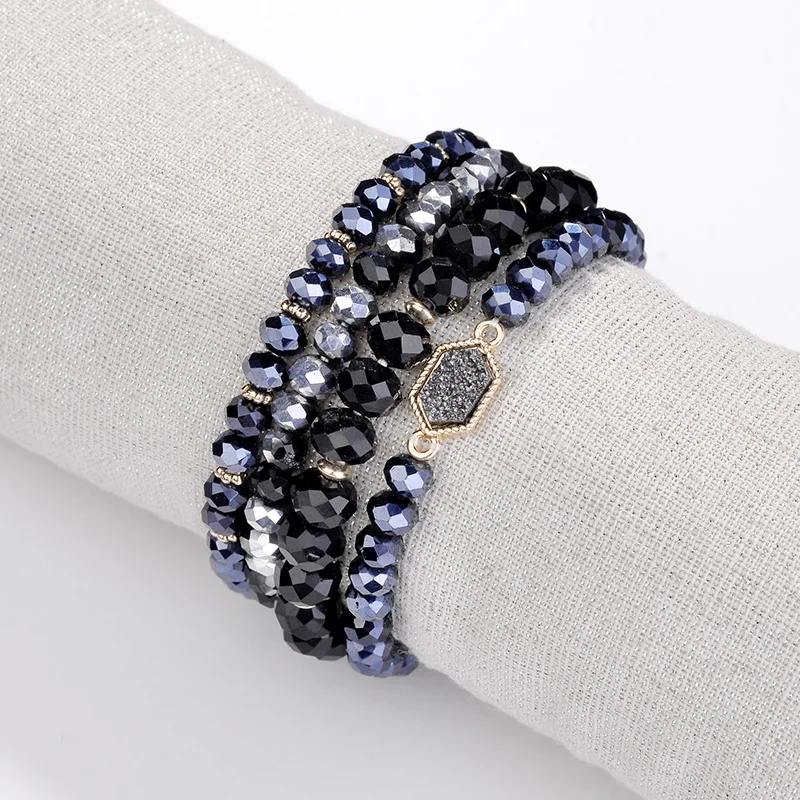 Druzy Drusy шестигранный амулеты браслет стеклянные Хрустальные Бусины модный бренд