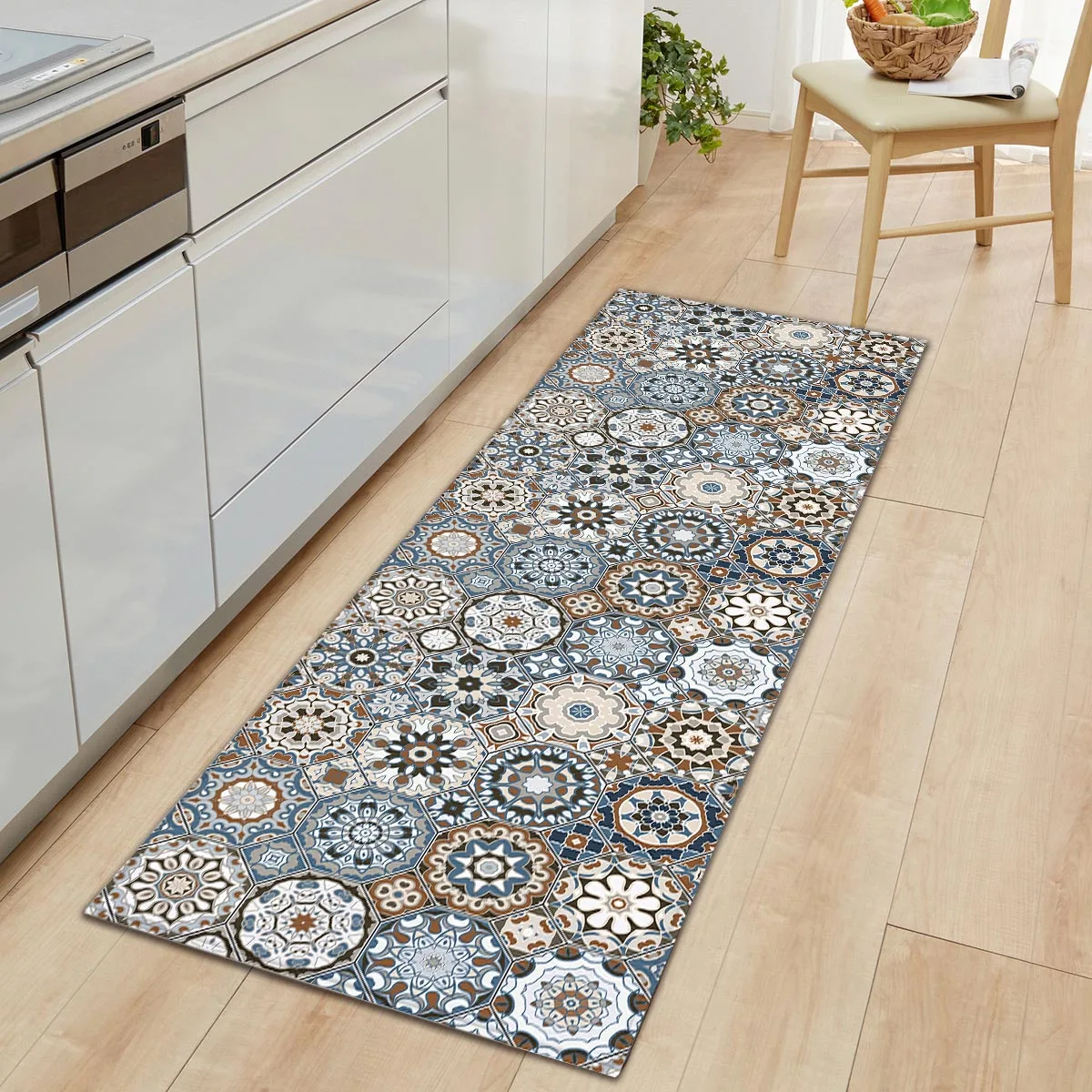 tiles pattern kitchen mat carpet boho flannel anti slip door entrance mat soft rugs mats for living room bedroom bathroom free global shipping