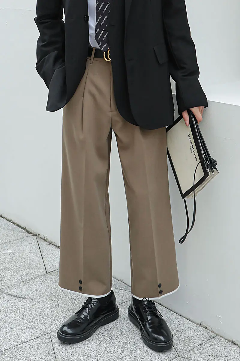 

2020 Autumn And Winter New Youth Fashion Men's Wrinkled Drape Trousers Fashion Casual Hong Kong Style Straight-leg Pants