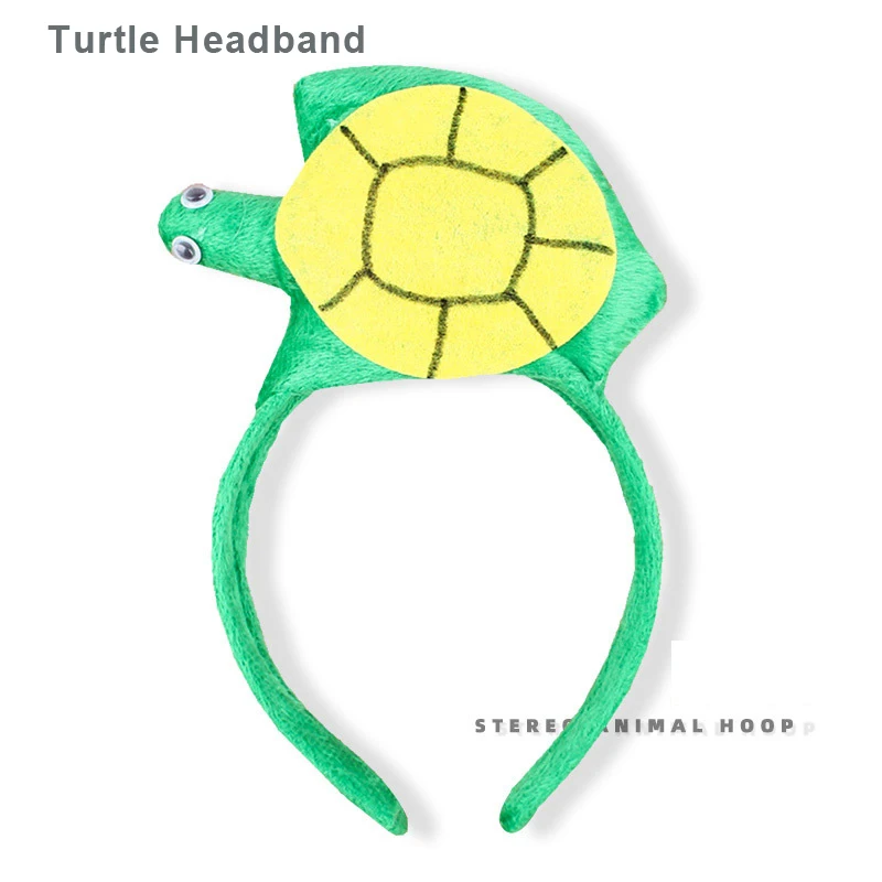 Turtle Headband Милое животное ухо оголовье плюшевые стерео обезьяна лиса Тигр повязка для волос для детей взрослых Косплей головные Уборы Хэллоуин Рождественская вечеринка - Цвет: Turtle Headband