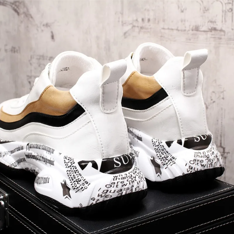 Мужские кроссовки на платформе повседневные винтажные толстой подошве для бега