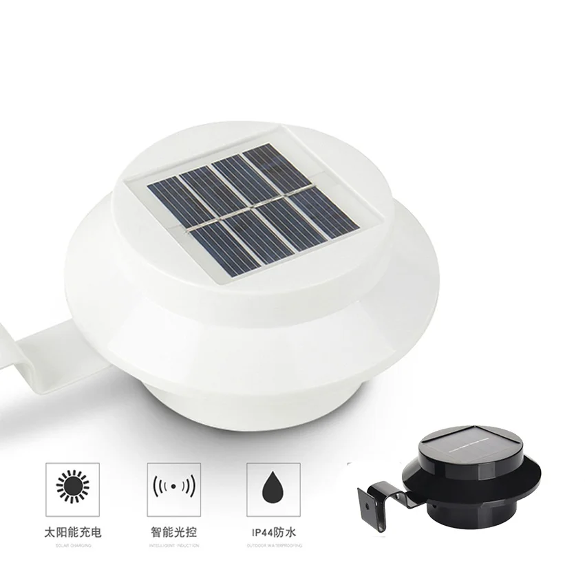 3 светодиодный уличный светильник с питанием от солнечной батареи забор желоба