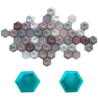 hexagon geometric wall concrete molds silicone forms tv background decoration wall brick molds for wall stone tile home decor