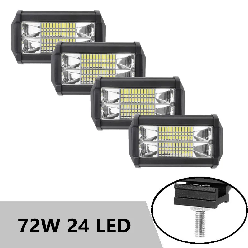 

5 inch 72W LED Work Light Bar Flood Wide Beam led working lights car light For JEEP Automobile Offroad 4WD 4x4 SUV Truck 12V 24V