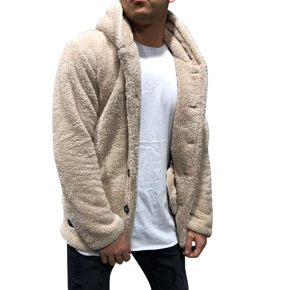 Spring Sherpa Fleece Cardigan Plus Size 3XL Fluffy Hooded Jacket Winter Warm Streetwear Unisex Teddy Sweaters