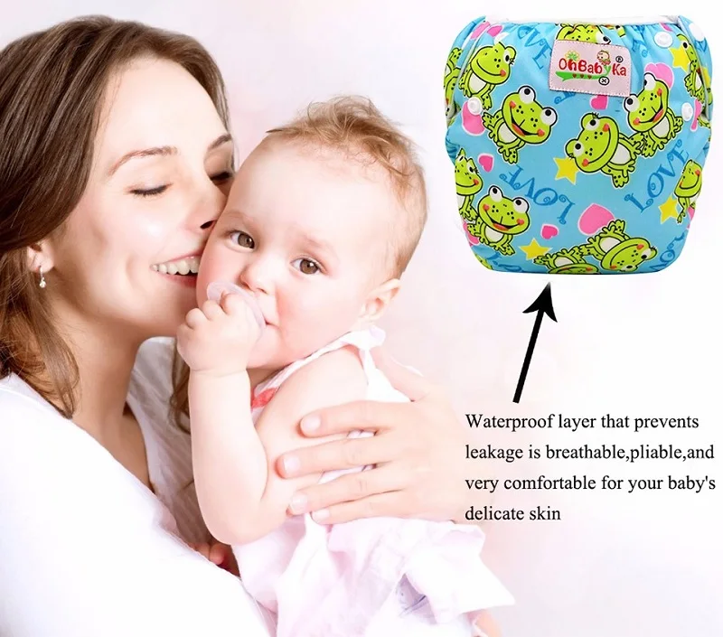 Ohbabyka, водонепроницаемые подгузники для плавания, штаны для бассейна, унисекс, регулируемые детские подгузники для плавания, один размер, дышащий чехол, костюм для 3-15 кг