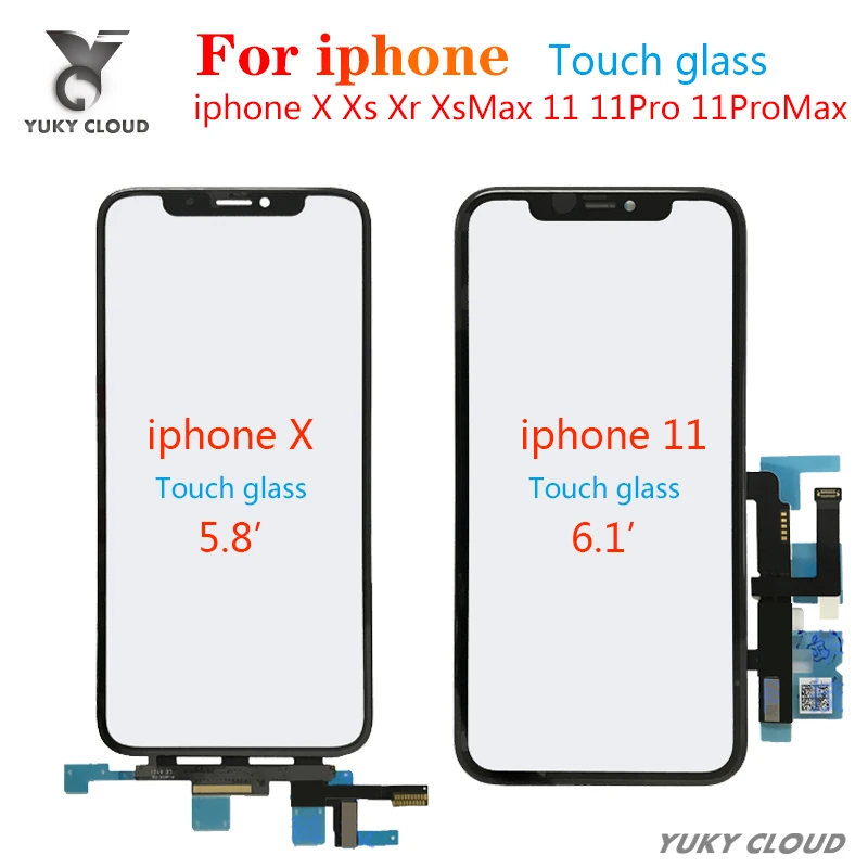 

Сенсорный экран дигитайзер стеклянная панель объектива для iPhone X XS XR XS Max внешний экран стекло Сенсорная панель Замена для iphone 11 XS XR