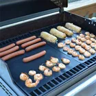0,2 мм барбекю Гриль коврик для выпечки, 100% антипригарный силиконовый коврик для выпечки-работает на Газу, темно-серые, электрический гриль и многое другое-приспособления для барбекю 5z